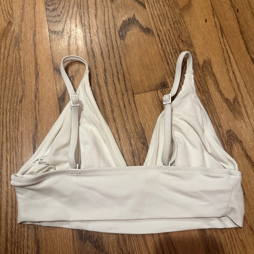 Aerie Swim Triangle Bikini Top Size Small White - Picture 3 of 4